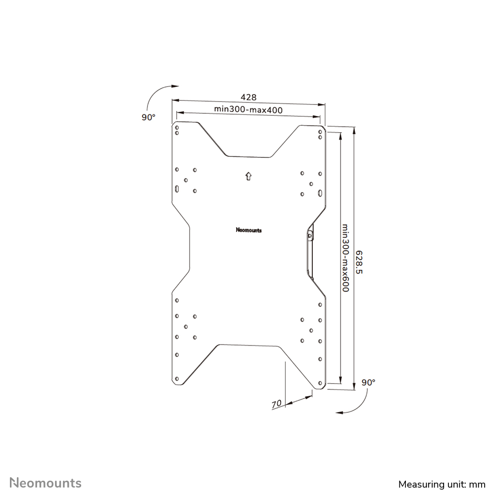 Neomounts WL85-515BL16 TV-Wandhalterung 55-75" - drehbar